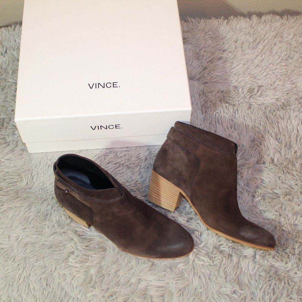 Vince | Brown Suede Ankle Booties